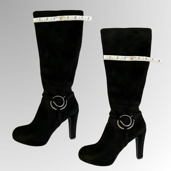 High Heel Boots Black Suede YNOT MAGMA Size 7.5 Gently Used w/ Box - Picture 13 of 15